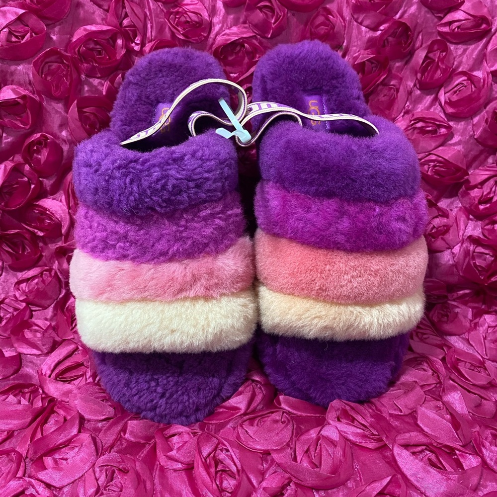 UGG WOMEN'S FLUFF YEAH SLIDE BERRYLICIOUS MULTI